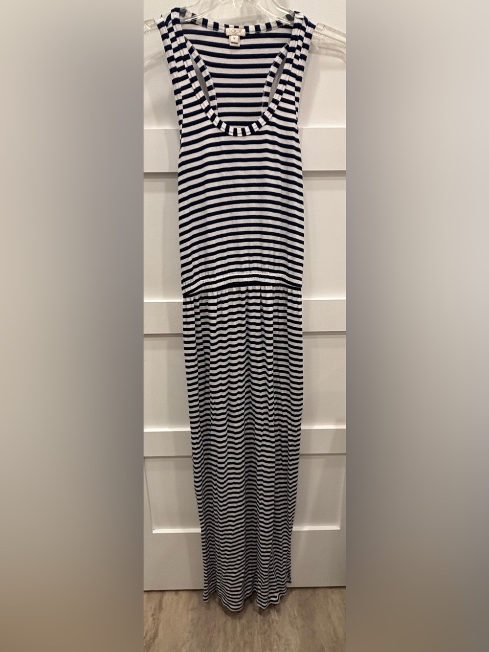 J. Crew Navy and White Striped Maxi Dress